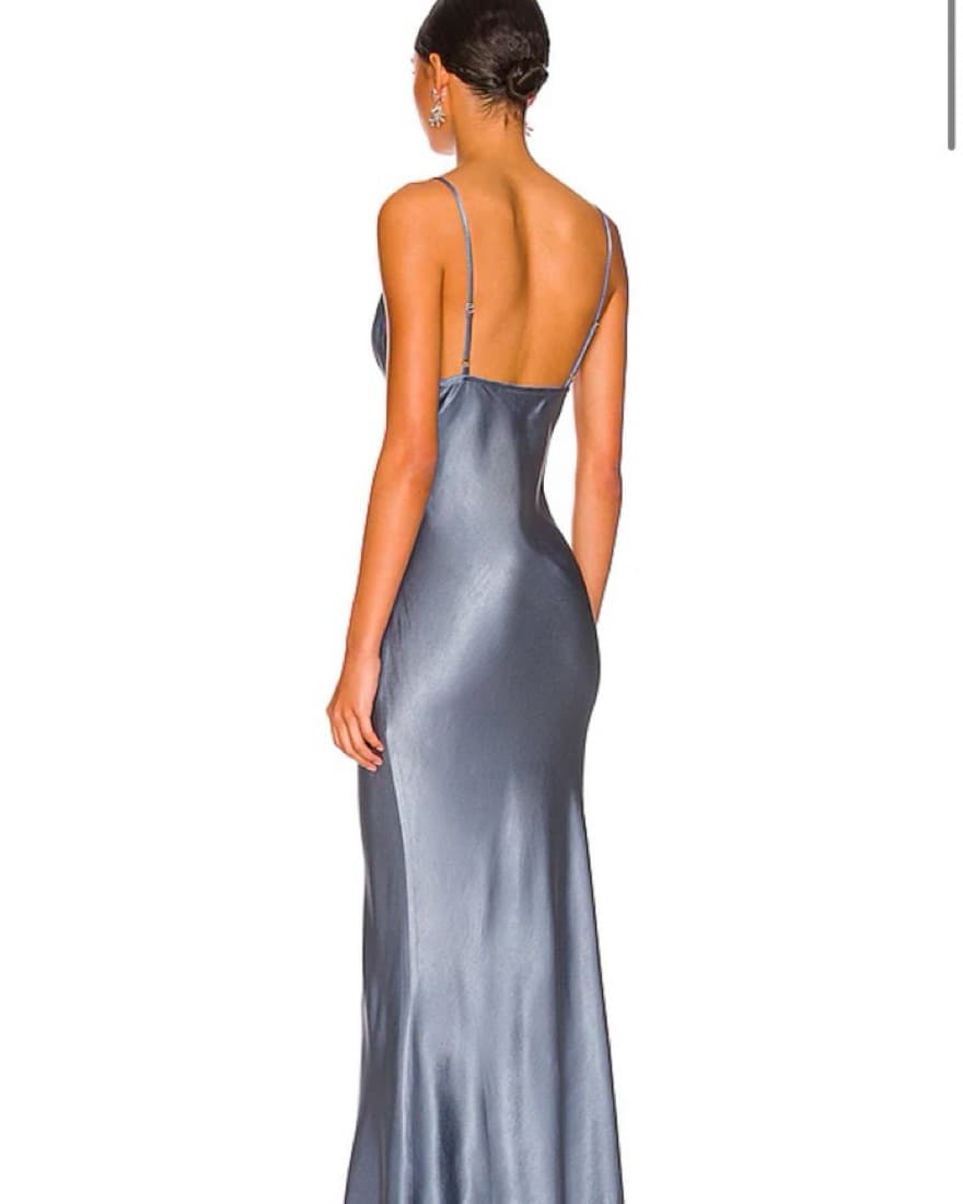 Shona Joy La Lune Bias Slip Dress in Blu - Image 4