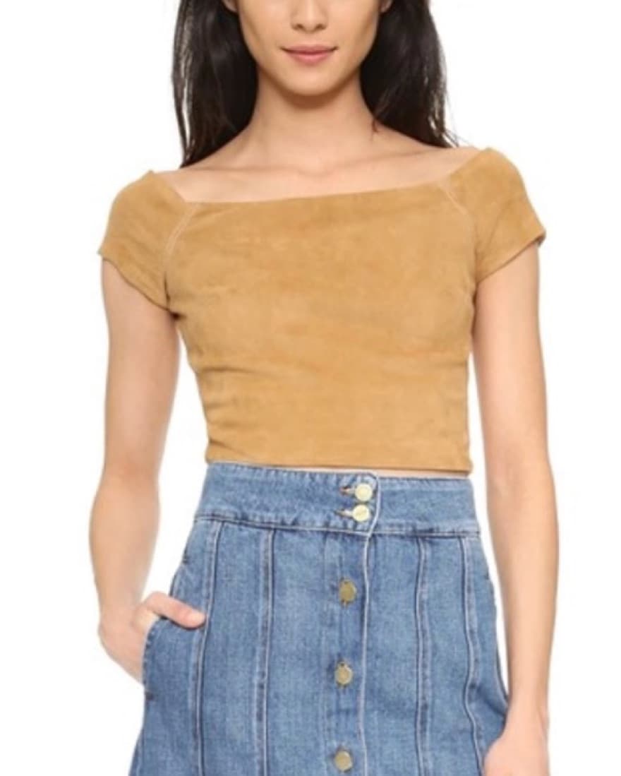 Alice & Olivia Suede Off The Shoulder  - Image 2