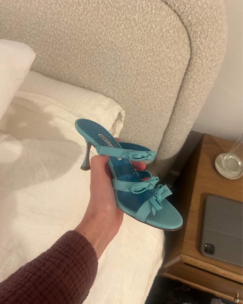 Manolo Blahnik Blue Heel Sandals - Image 5