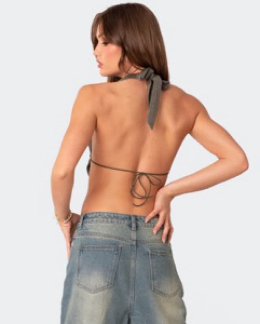 Edikted Scoop Neck Open Back Crop Top  - Image 3
