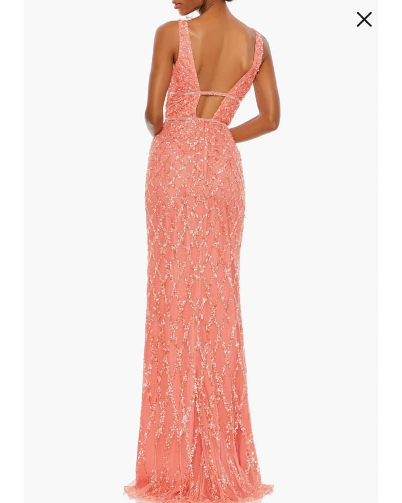 Mac Duggal Sequined Plunge Neck Dress - Image 2