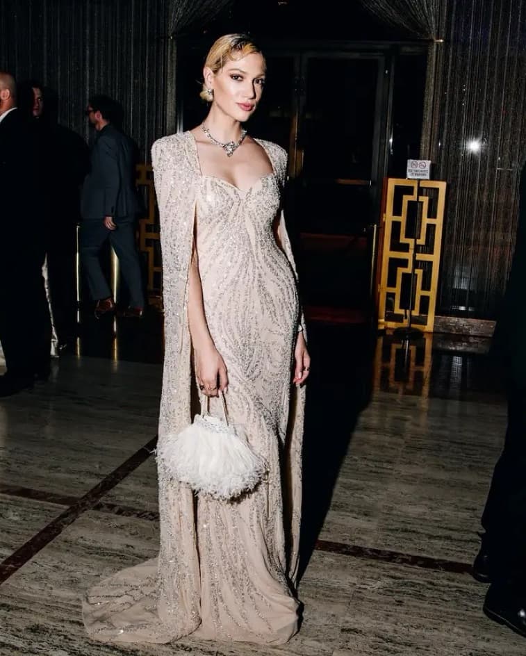 Sequined Cape Gown - Image 1