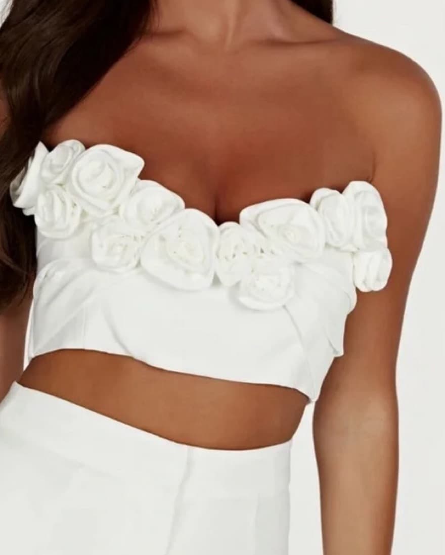 Meshki Paloma Rose Crop Top - Image 1
