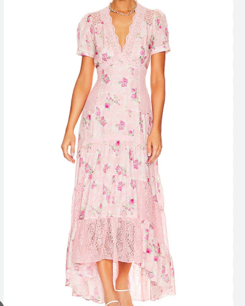 Love Shack Fancy Tink Dress In Pink Ivy  - Image 1