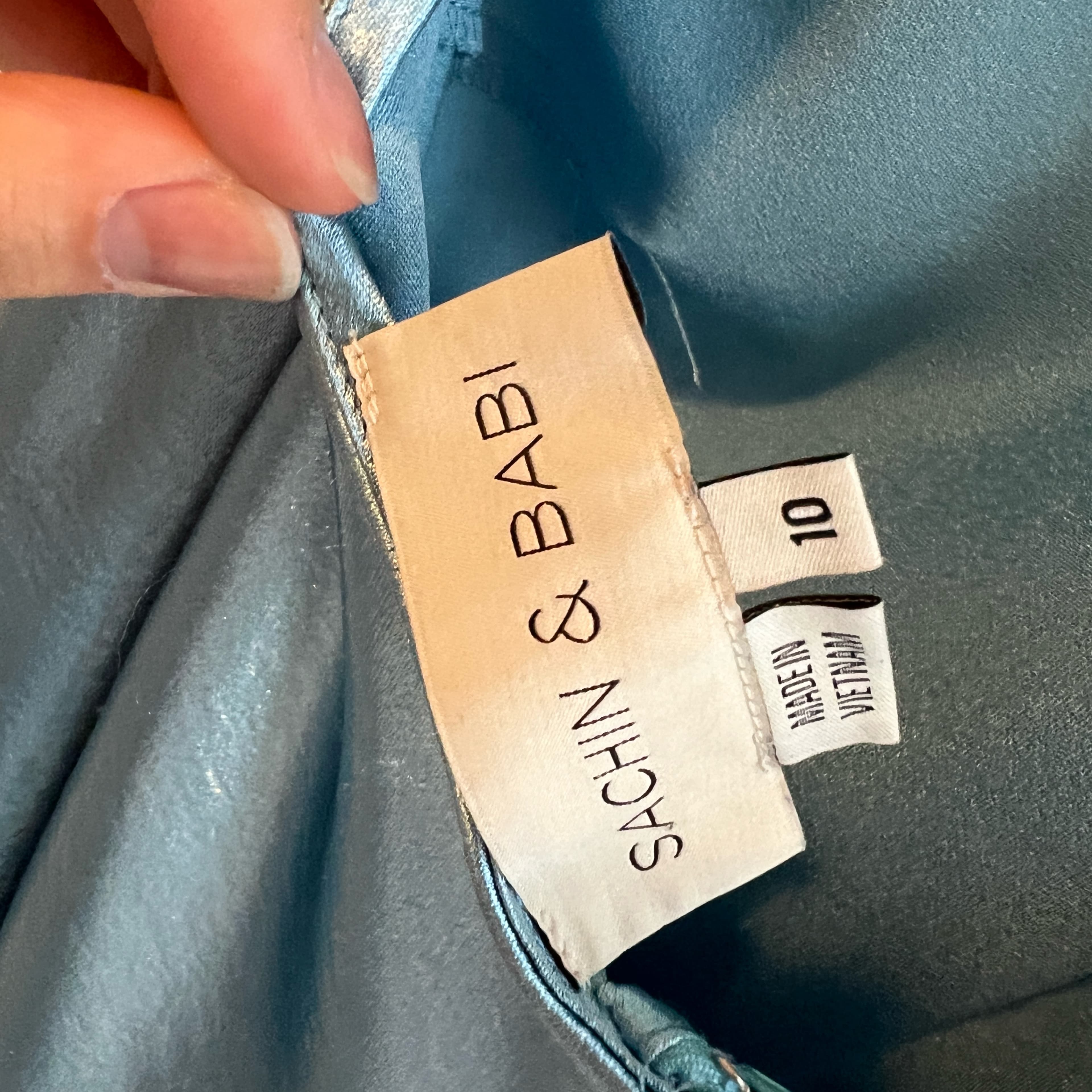 Anthropologie Silk Blue Dress - Image 3