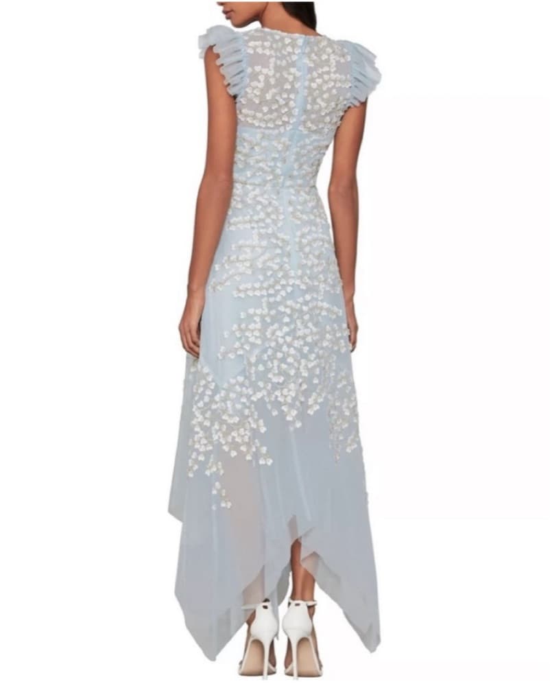 Embroiderd Tulle Pale Blue Dress Size 2 - Image 2