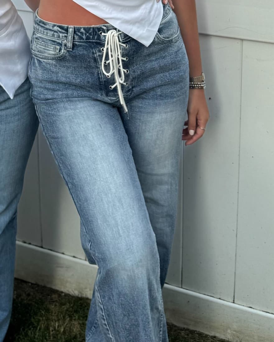 True Religion Lace Up Jeans - Image 2