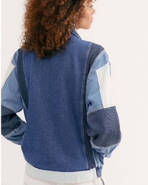 Free People Panel Patchwork Denim Jacket - Image 3