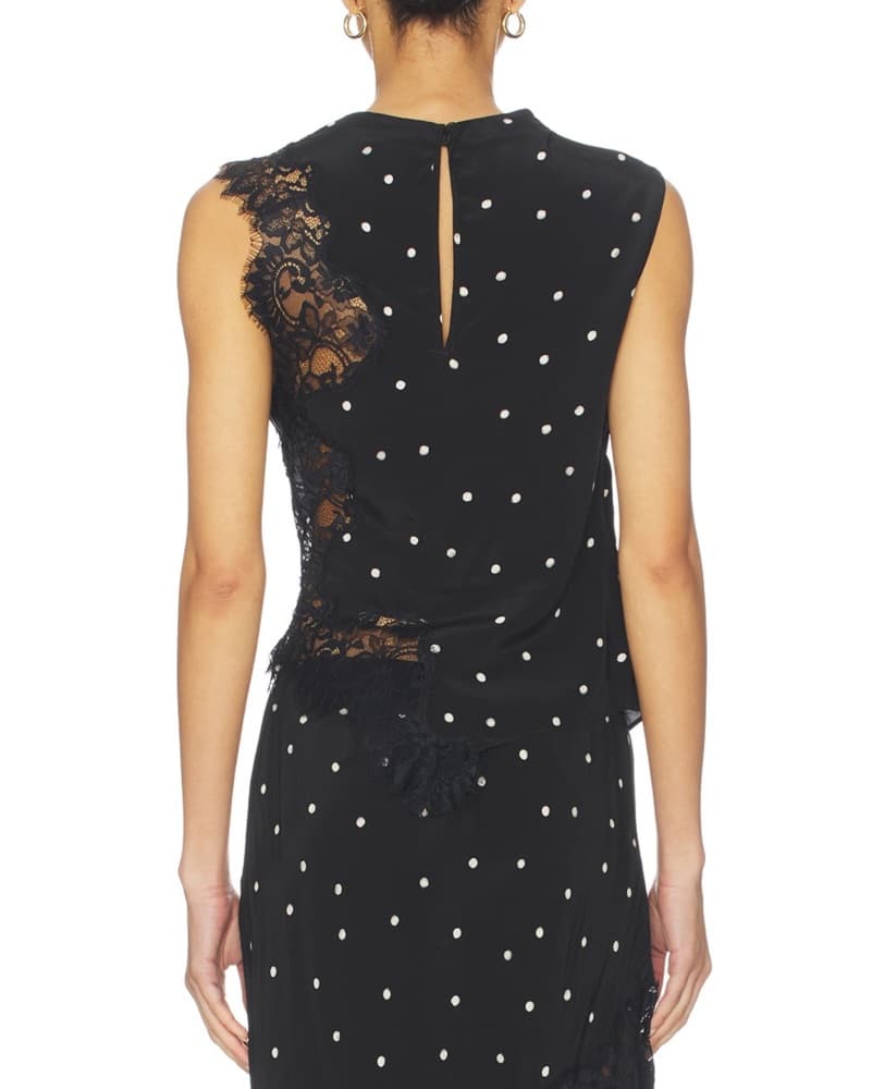 ALC black Lace Polka Dot Dress - Image 2