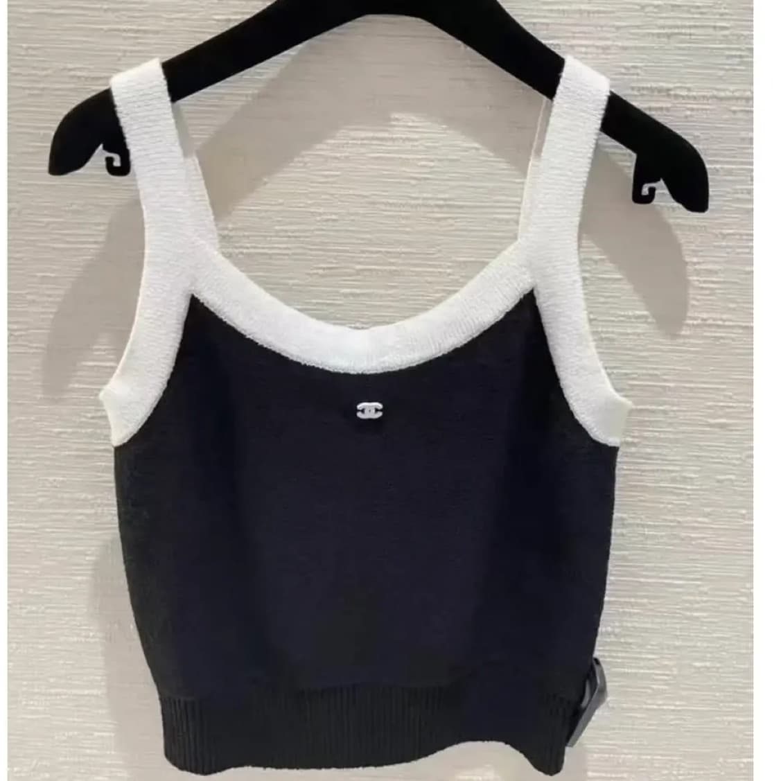 chanel black contrast top - Image 1