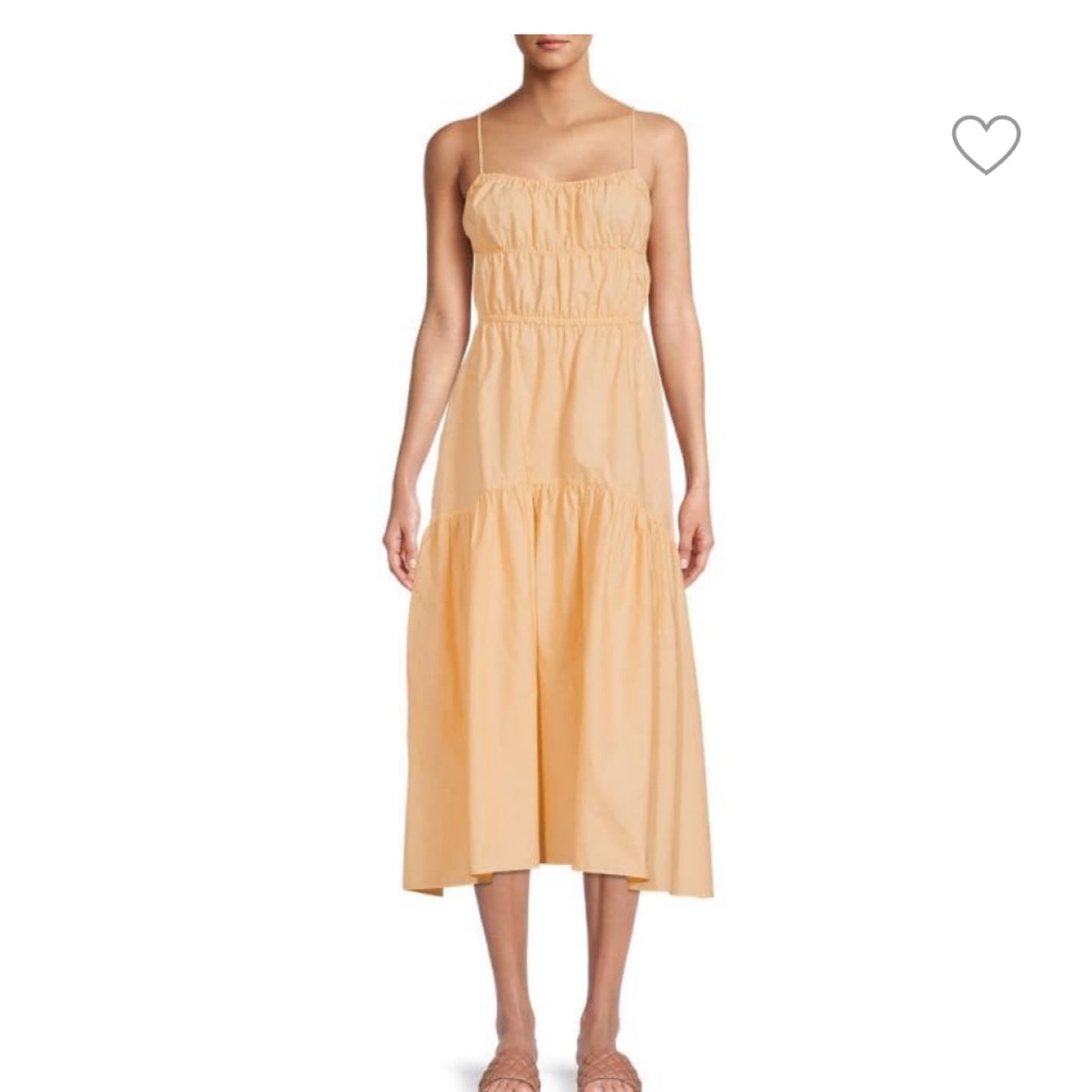 Vince Ruched Cami Midi Dress In Peach - Image 3