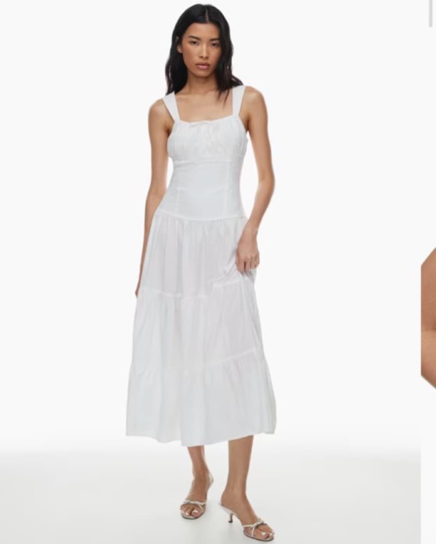 Aritzia Strudel Poplin Maxi Dress White  - Image 1