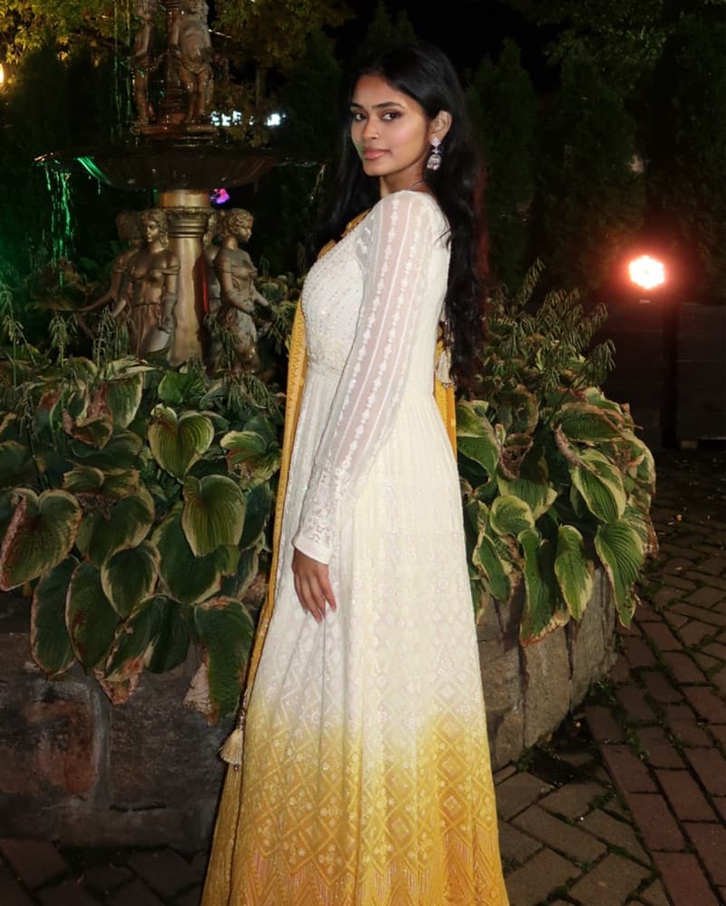Yellow And White Ombre Anarkali - Image 1