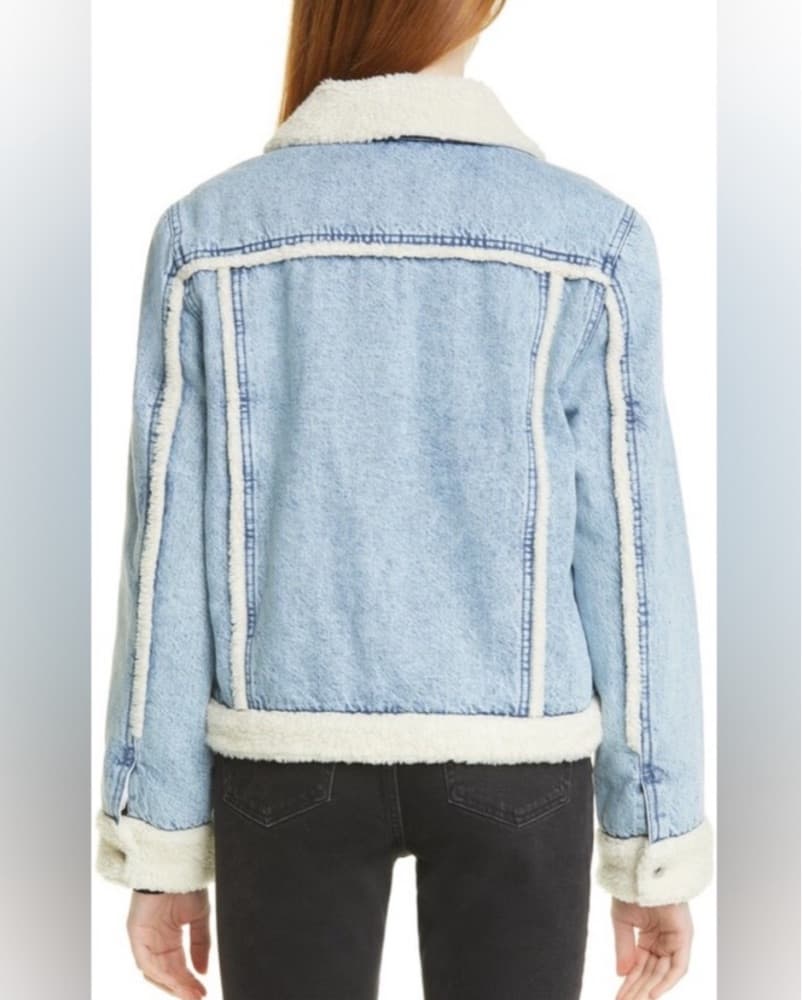 Jonathan Simkhai Denim Shearling Jacket - Image 3