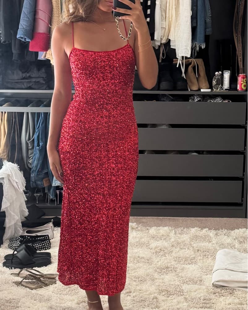 Zara Sequin Midi Dress - Image 1