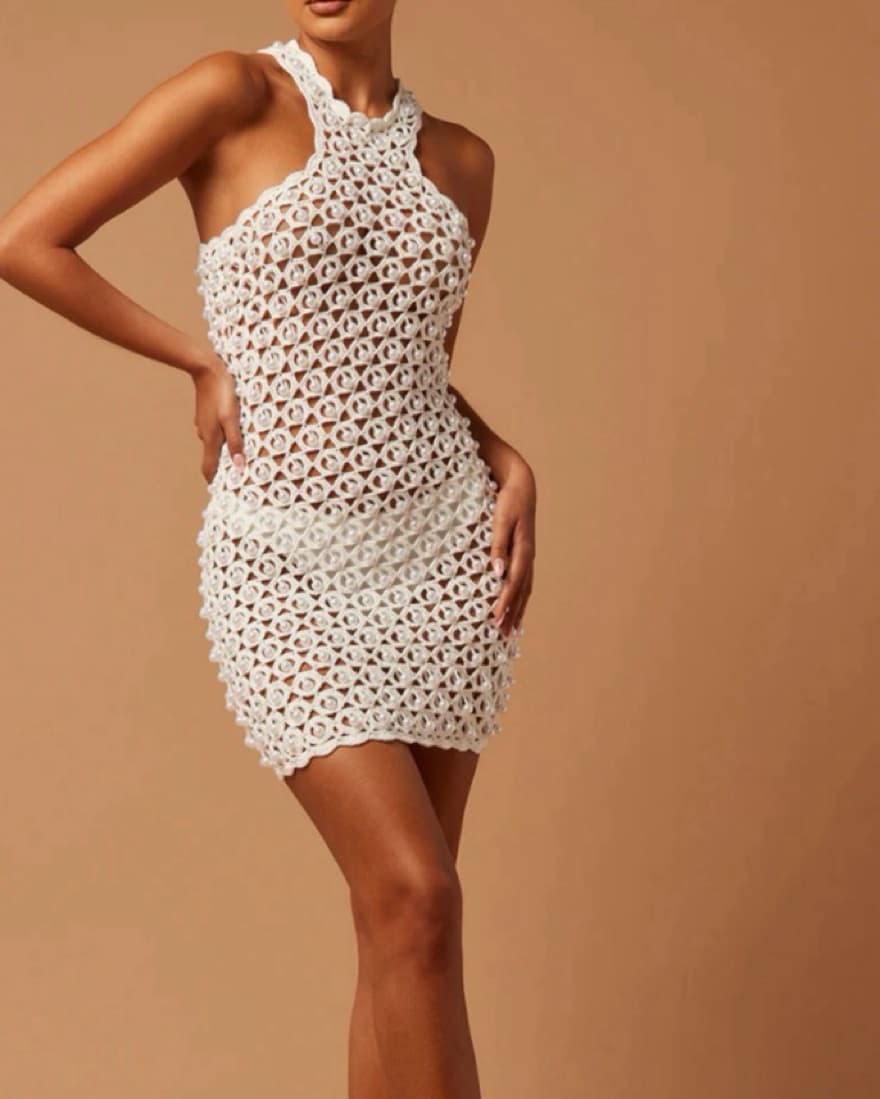 Pearl detail Dress - Image 1