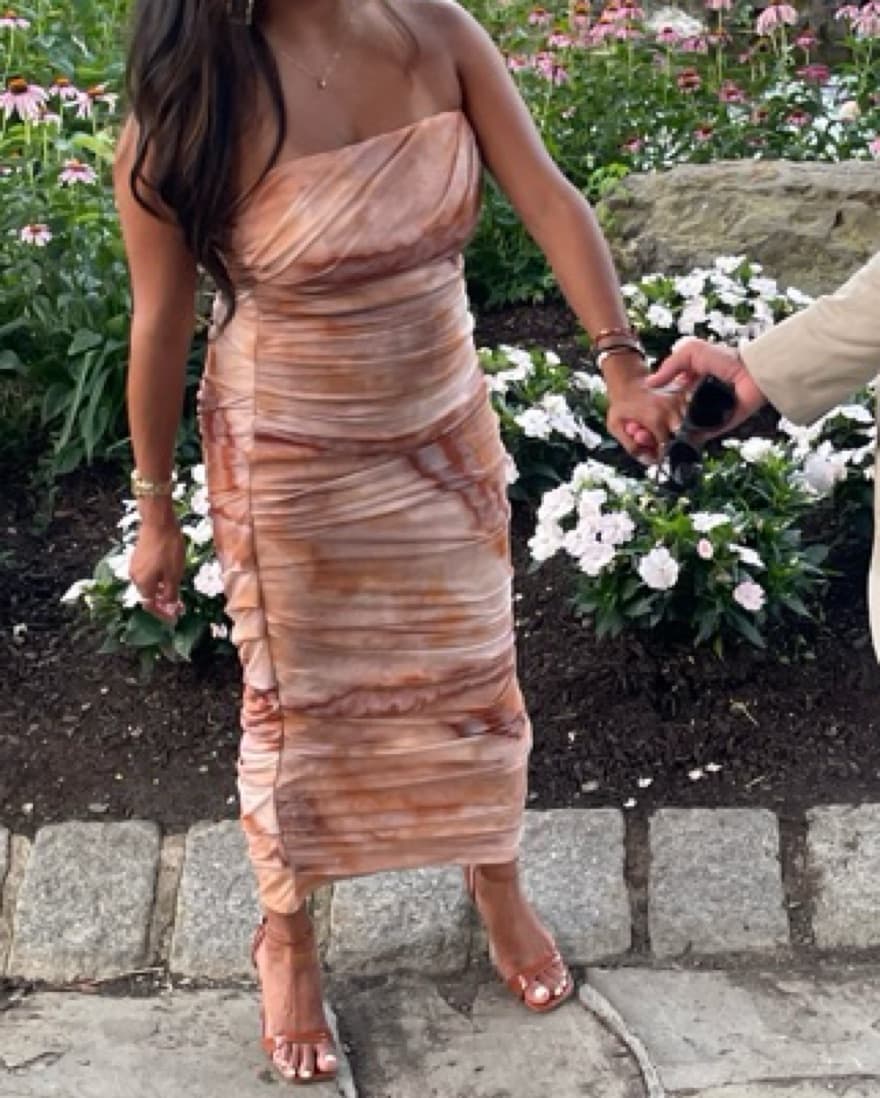 Elegant Ruched Midi Dress - Image 2