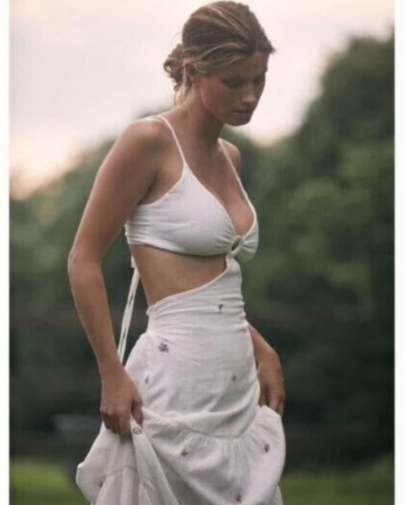 White Maxi Dress - Boho Cutouts & Embroi - Image 1