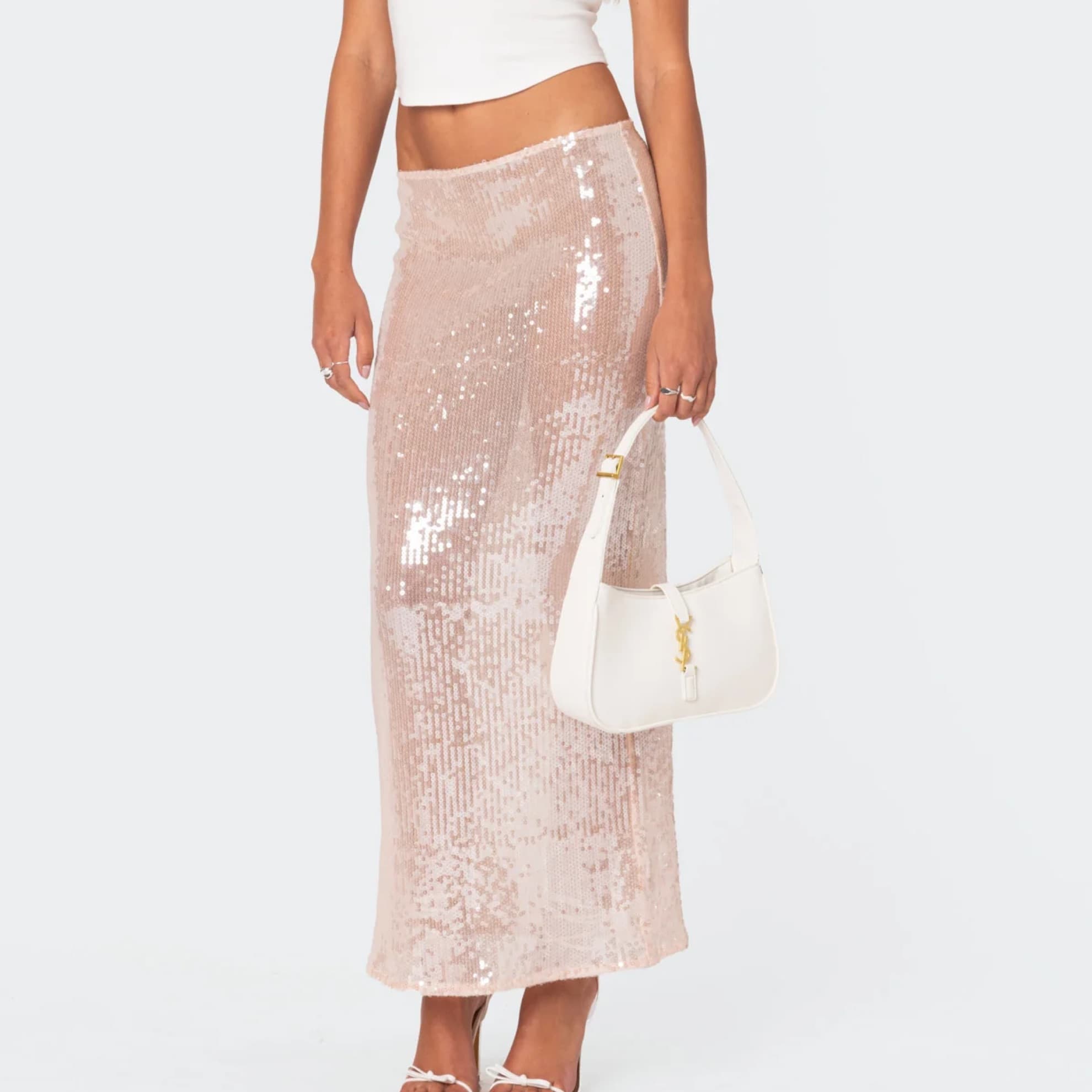 Edikted Sequin Maxi Skirt - Image 1