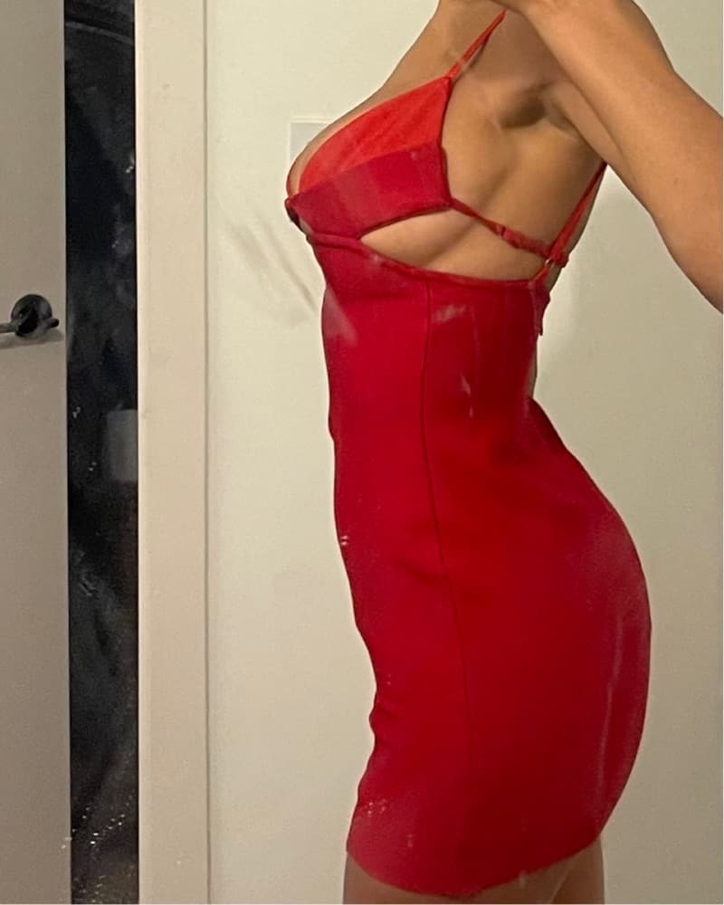 Red Cutout Mini Dress - Image 2