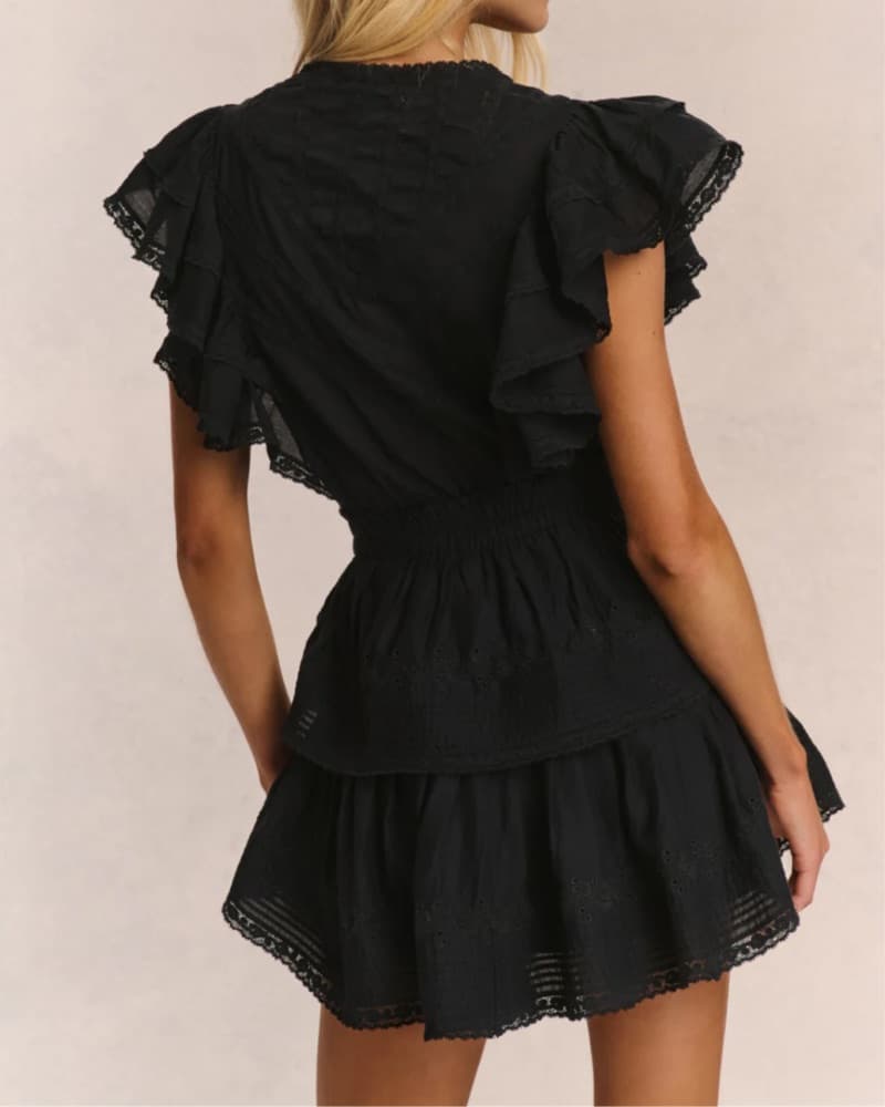 LoveShackFancy Black Gwen Dress Size S - Image 3