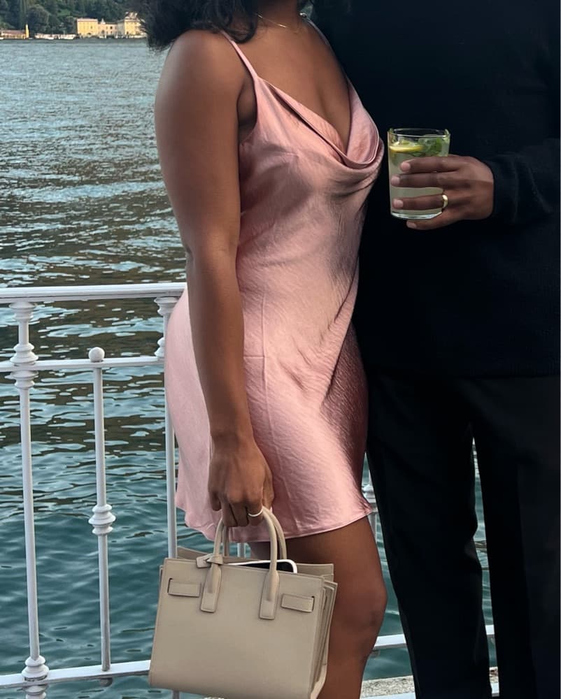 Baby Pink Satin Mini Dress  - Image 2