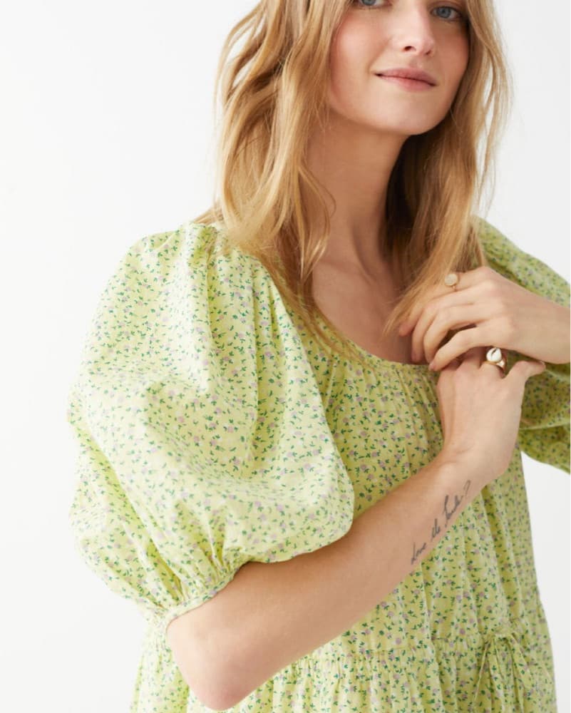 Playful Puff Sleeve Floral Dress - Image 2