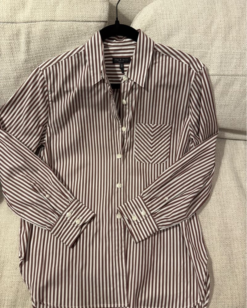 rag & bone Womens Poplin Stripe Shirt - Image 3