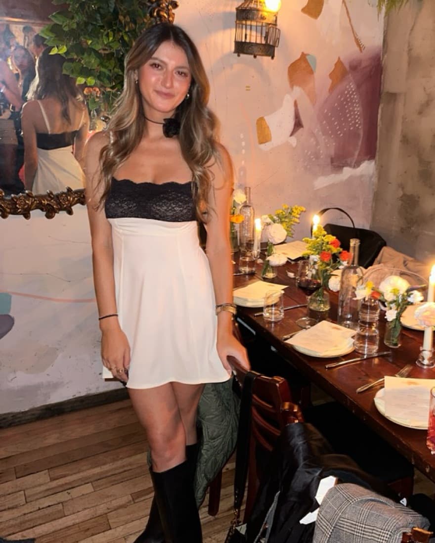WeWoreWhat Mini Black/White Lace Dress - Image 5