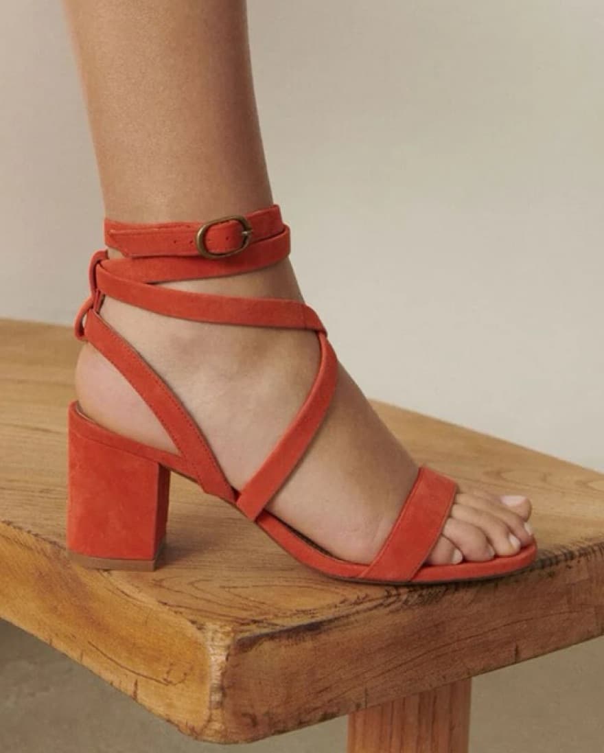 Chic Red Strappy Sandals - Image 1