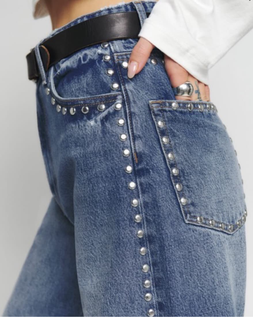 Reformation Studded Statement Jeans - Image 4