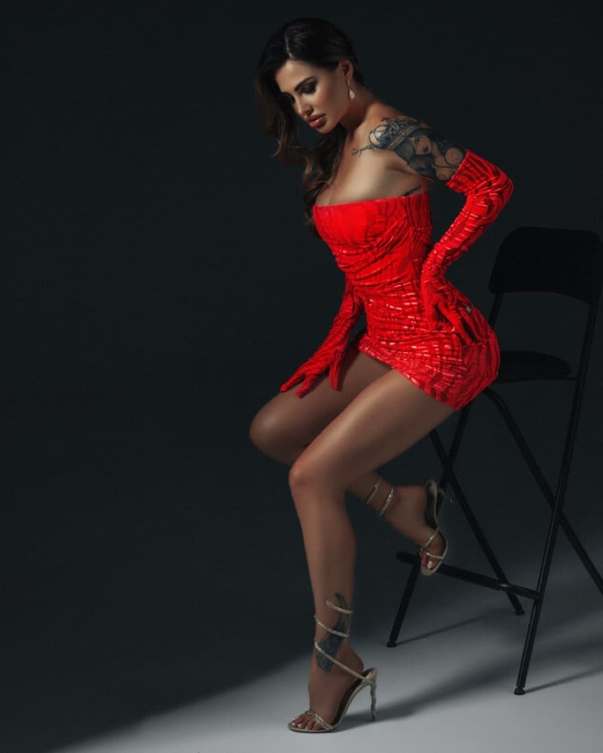 Alex Perry Mini Dress with Gloves - Image 1