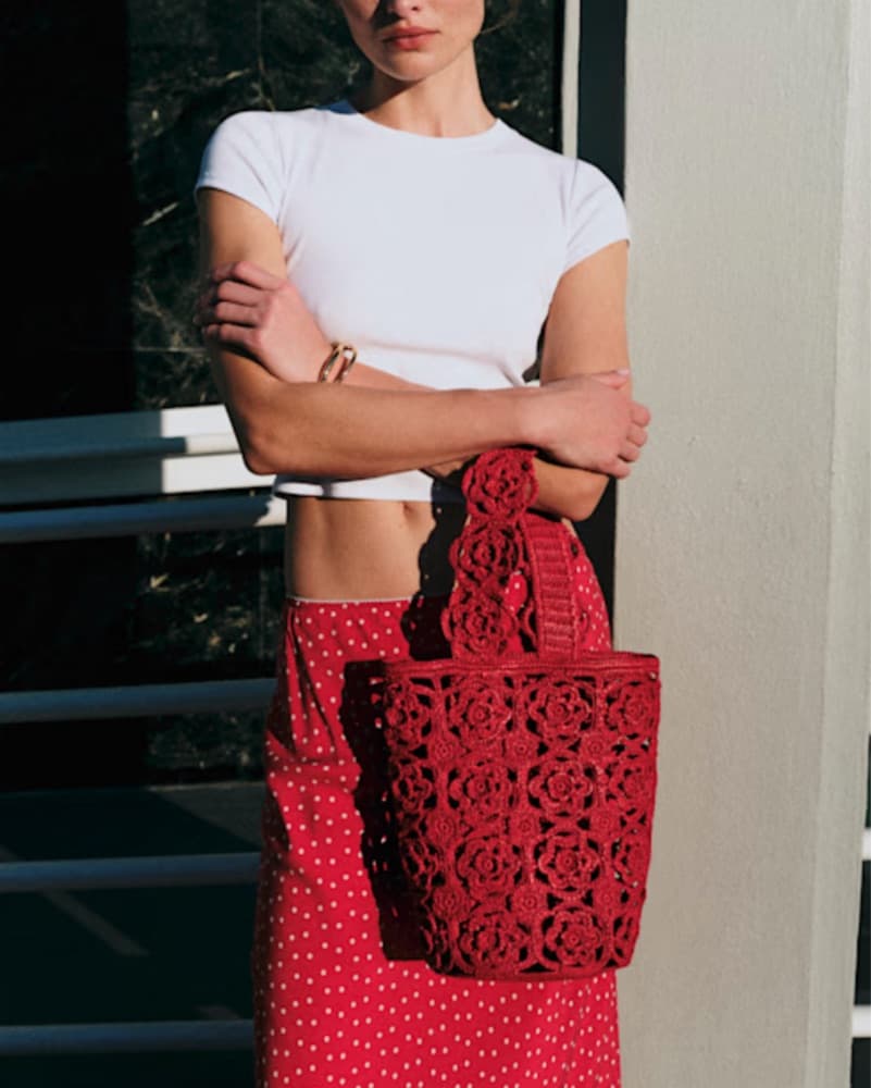 Sold Out Sezane Red Marcia Basket Bag - Image 3