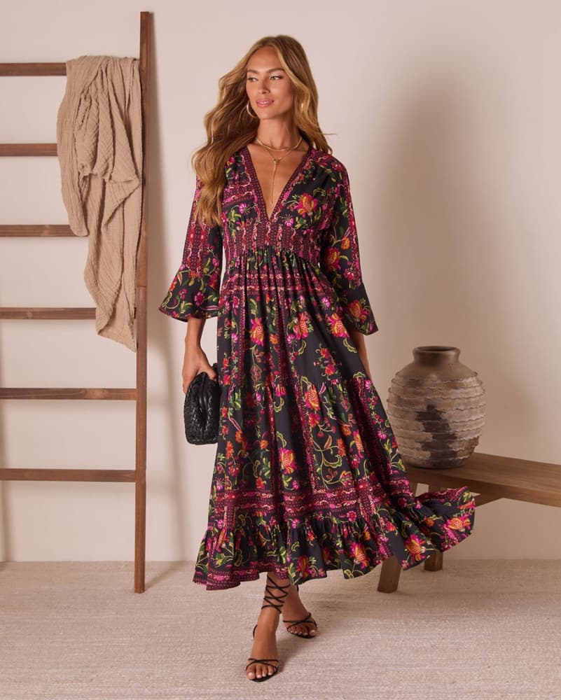 Printed Midi Dress - Image 1