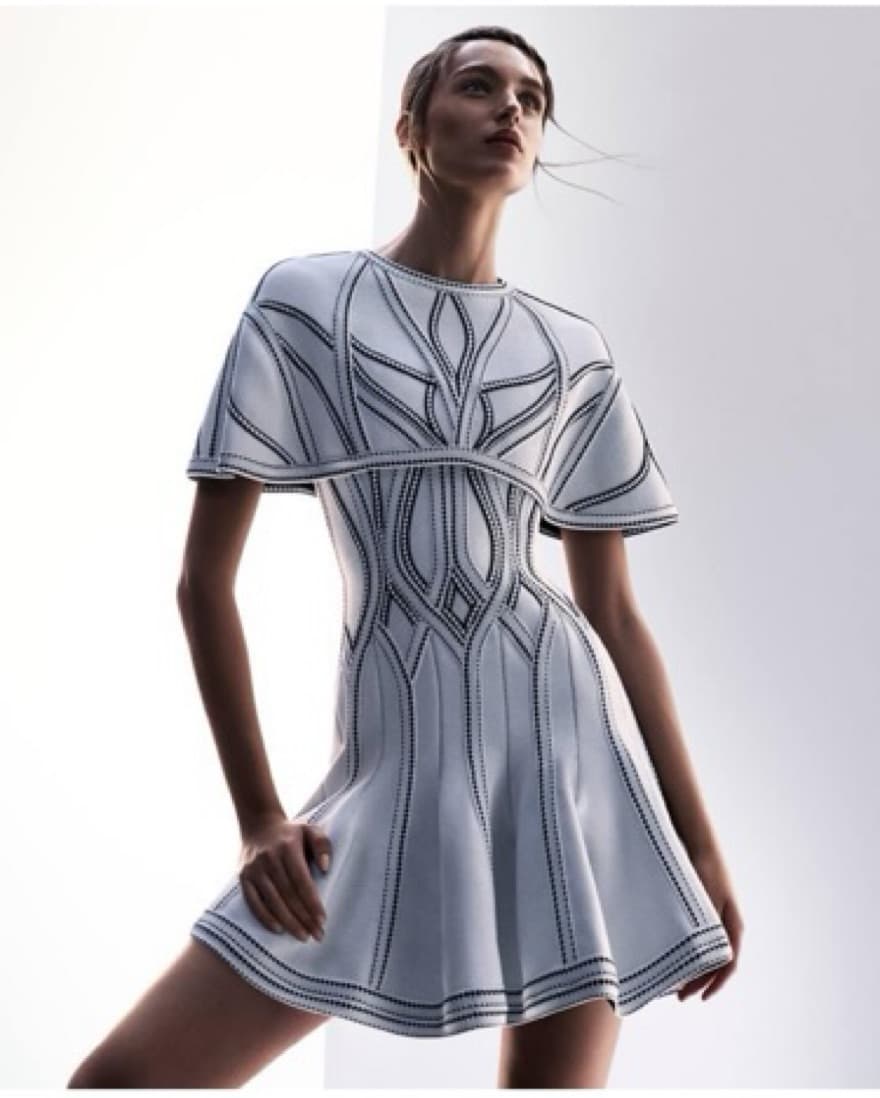 Eliana Jacquard Caged Cocktail Dress - Image 3