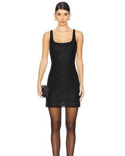 Sparkling Black Sequin Mini Dress - Image 4