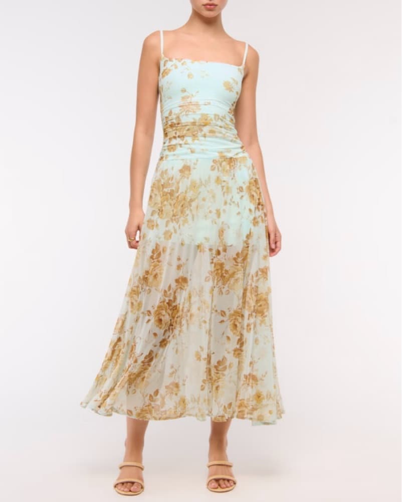Bra-free Turquoise Midi Dress - Image 1