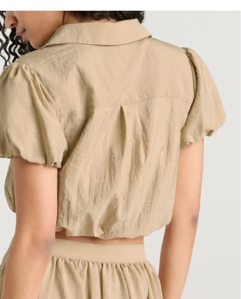 Allinae Button Up Crop Top - Image 2