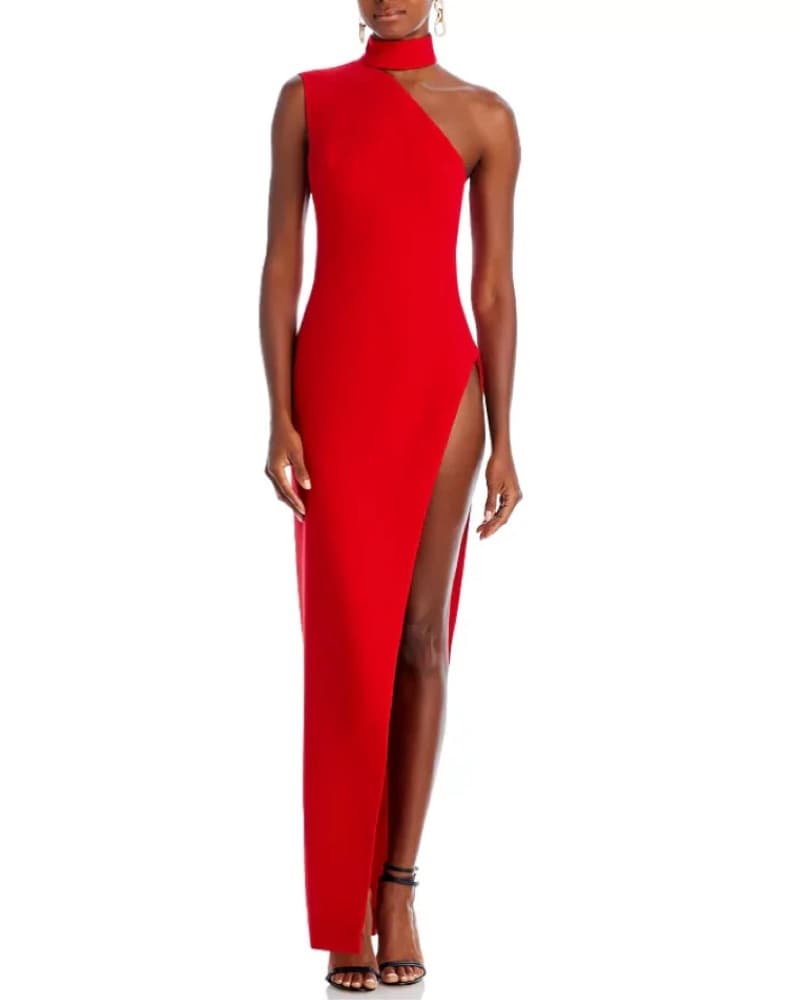 Monot Red One-Shoulder Gown - Image 1