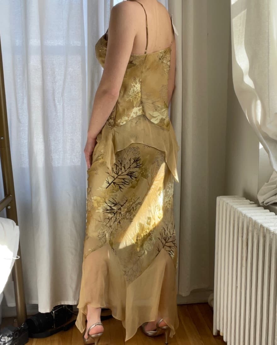 100% Silk Gold Beaded Set - Image 2