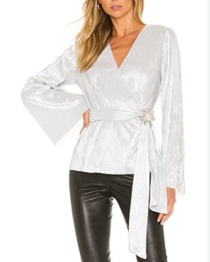 House Of Harlow Small Silver Wrap Top - Image 1