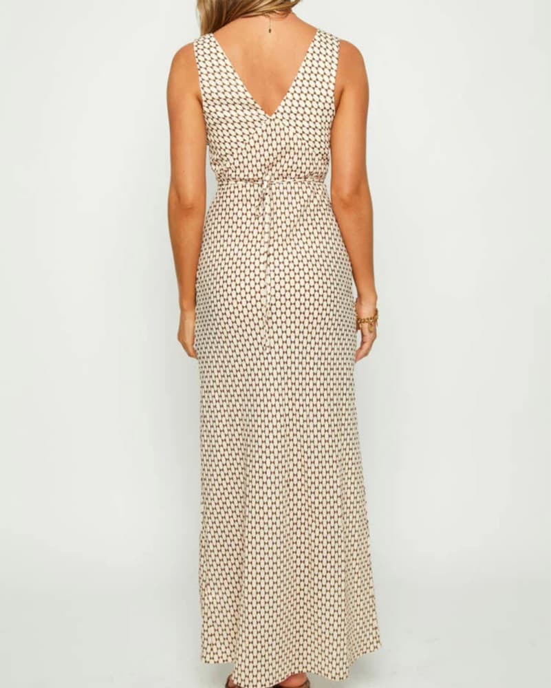 Brown Patterned Maxi Dress - Image 3