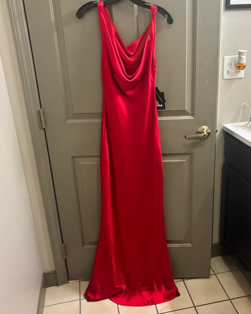 Norma Kamali Draped Satin Gown Never Wor - Image 4