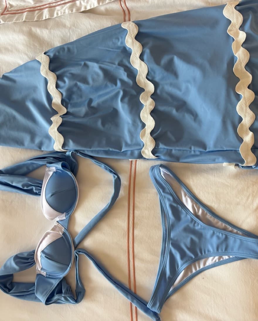 Matching Skirt And Bikini Set Blue Wave - Image 4