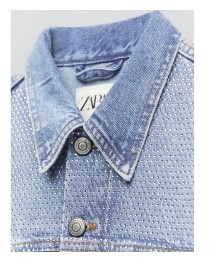Rhinetsone Denim Jacket Zara - Image 4