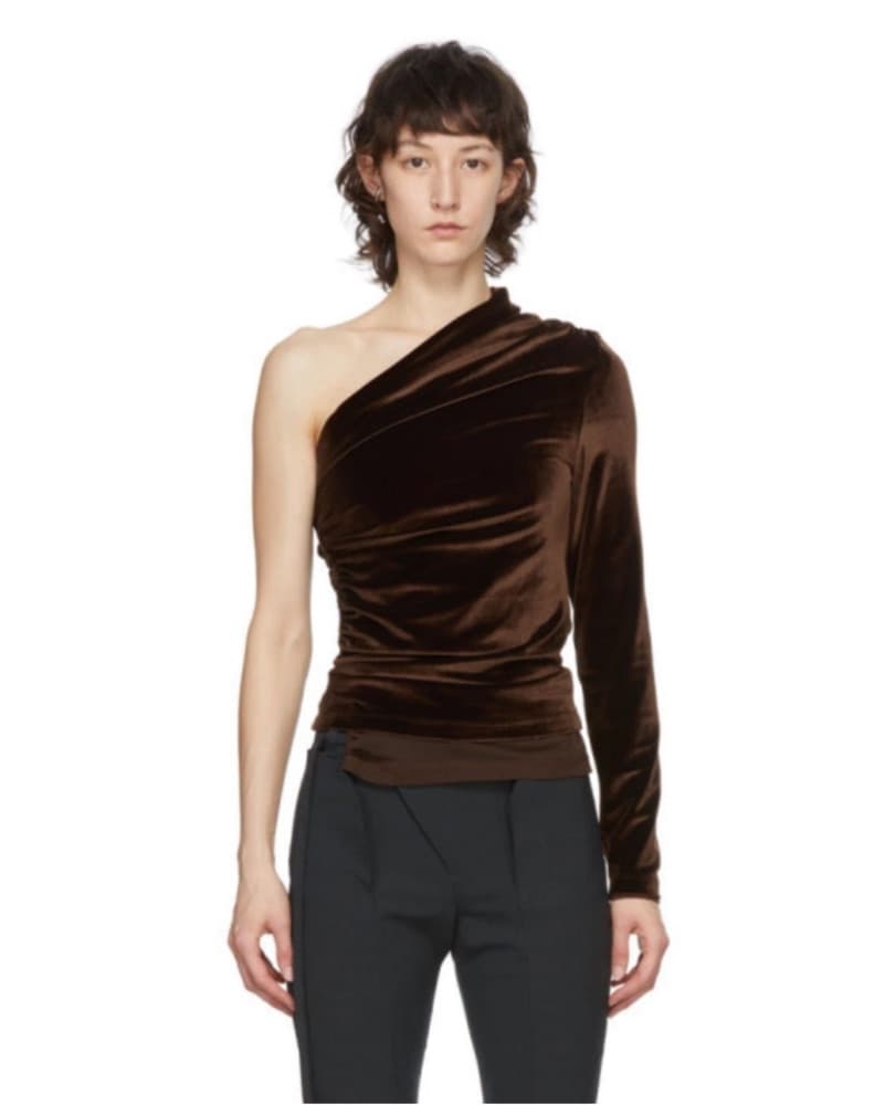 Supriya Lele Velvet One Shoulder Top - Image 1