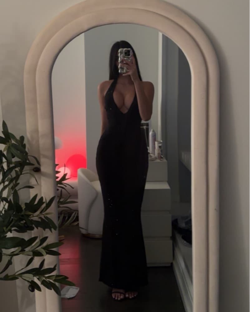 Babyboo Sparkling Black Halter Gown - Image 3