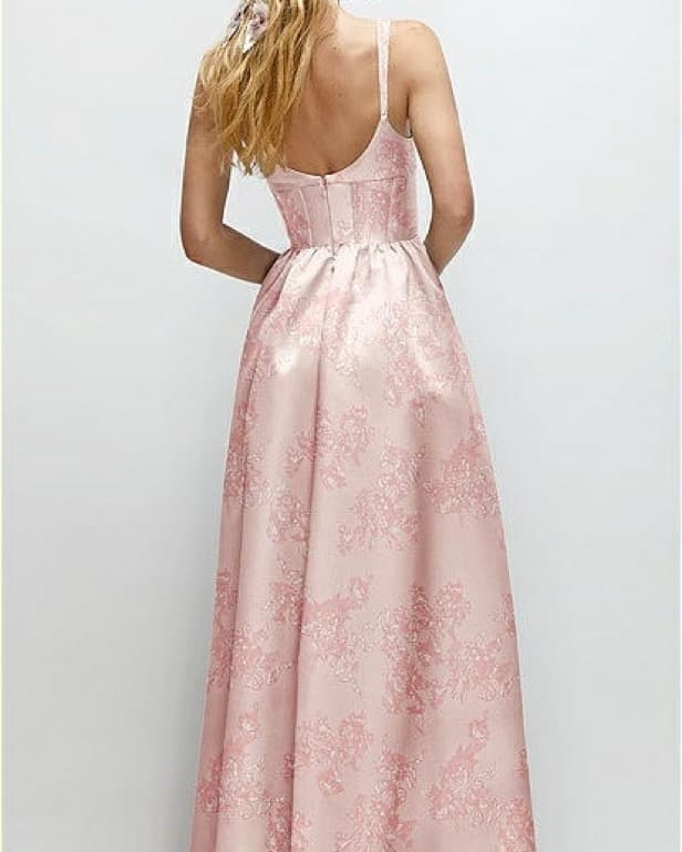 Pink Floral Bridesmaid Dress - Image 4