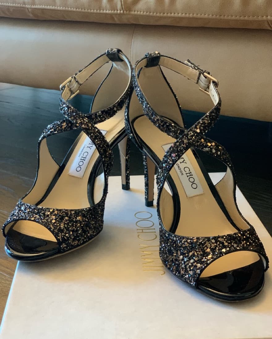Jimmy Choo Glitter Strappy Heels - Image 3
