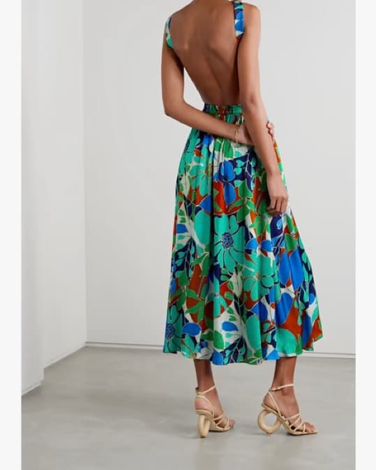 Cult Gaia Theia Cutout Satin Midi Dress - Image 2